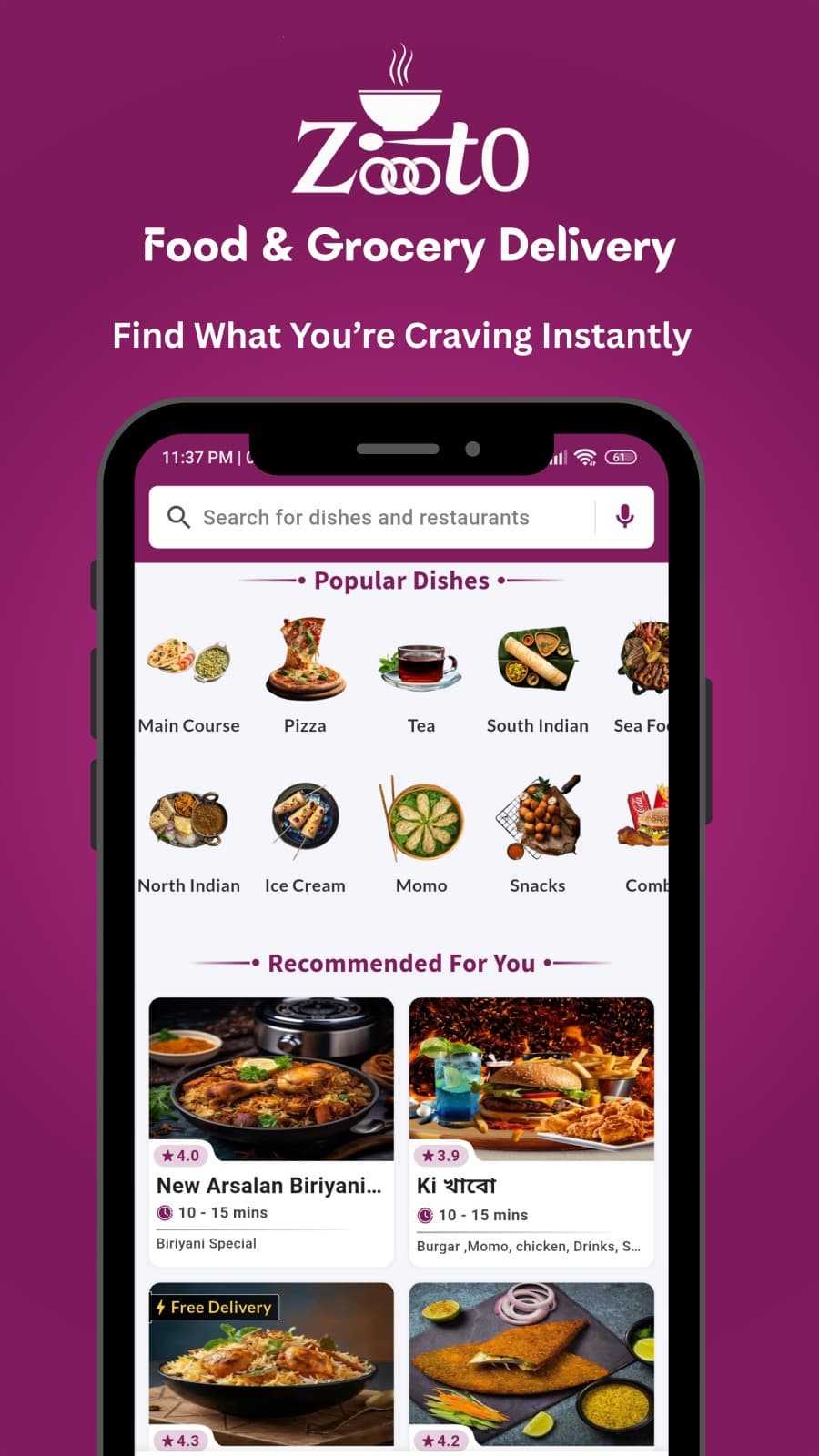 Zoooto App Screenshot - Order Food